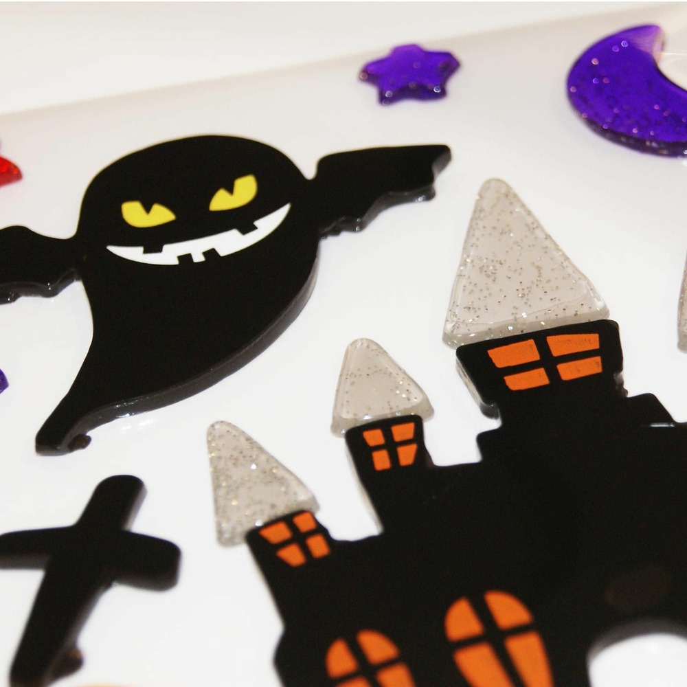 Stickers gel halloween - château hanté