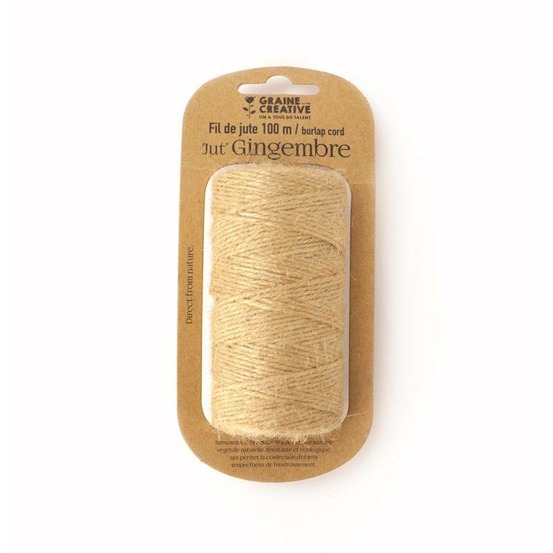 Bobine de fil de jute - naturel - 100 m x 2 mm
