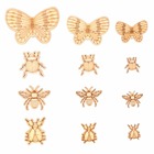 35 mini décorations insectes en bois