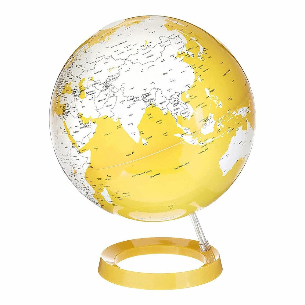 Globe terrestre lumineux light & colour ø 30 cm - jaune