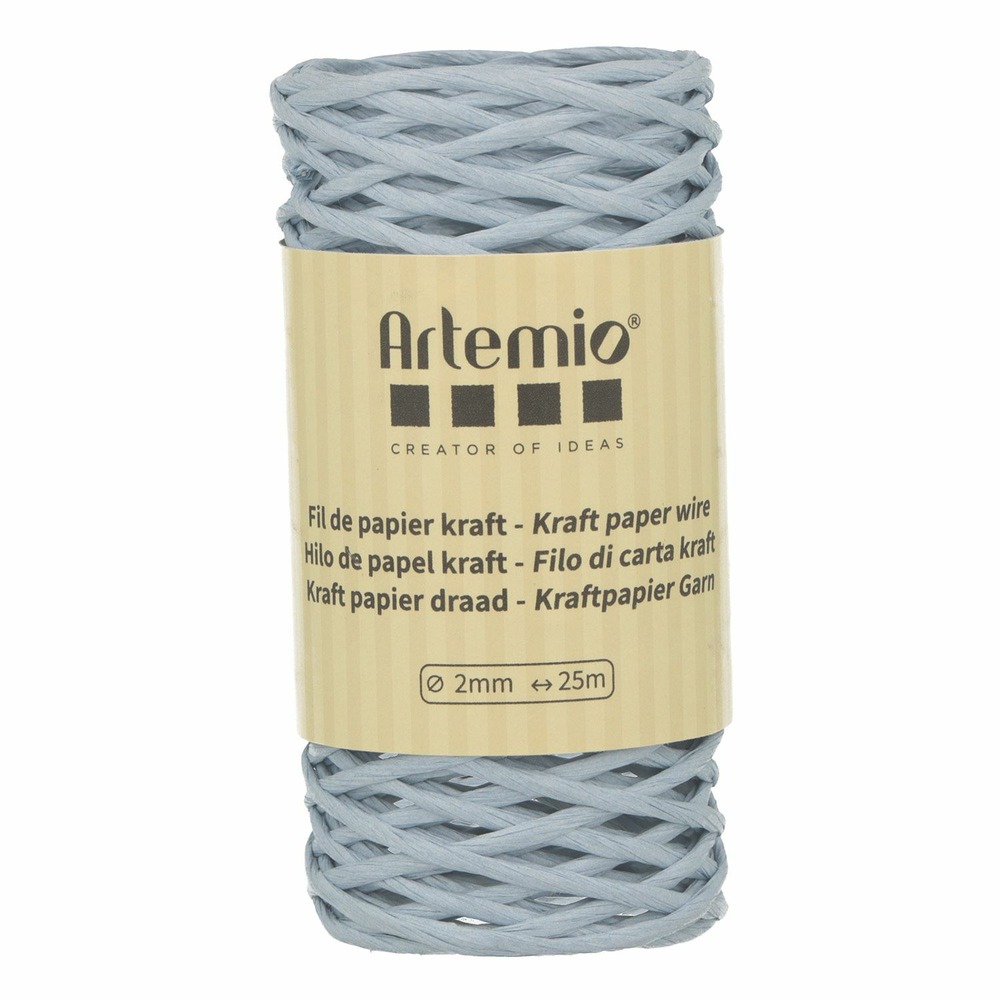 Fil de papier kraft bleu tendre 2mm x 25 m