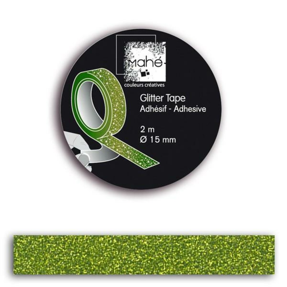 Masking tape vert à paillettes
