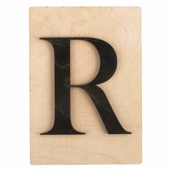 Lettre en bois 14,8 x 10,5 cm - r