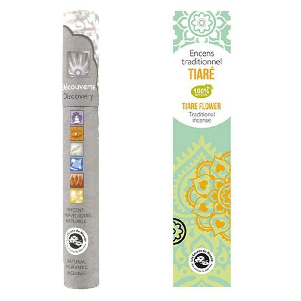 Encens indien frangipanier 20 bâtonnets + encens ayurvédique 14 bâtonnets