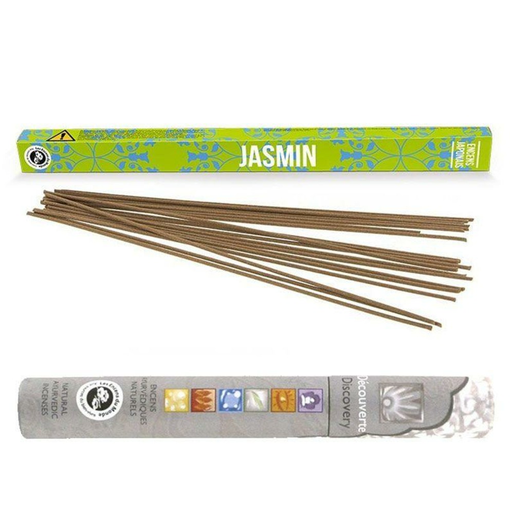 Encens japonais jasmin 12 bâtonnets + encens ayurvédique 14 bâtonnets