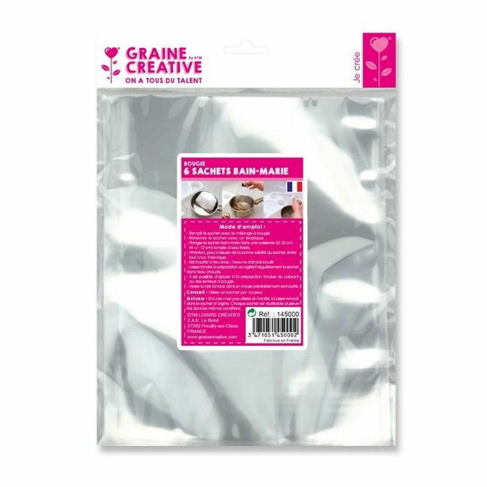 18 sachets bain-marie pour cire à bougie