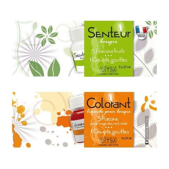 Coffret 5 colorants & 5 arômes de fruits pour bougies