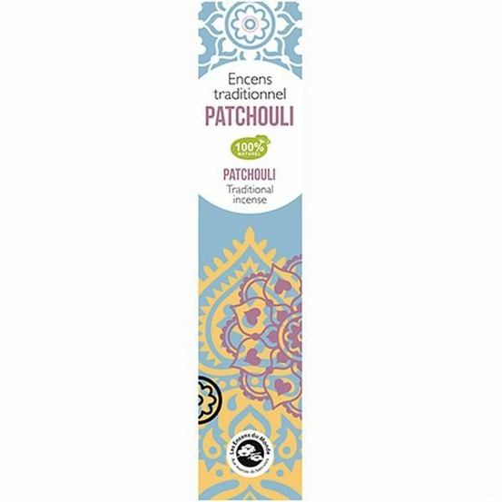 Encens indien au patchouli 60 bâtonnets 45 min