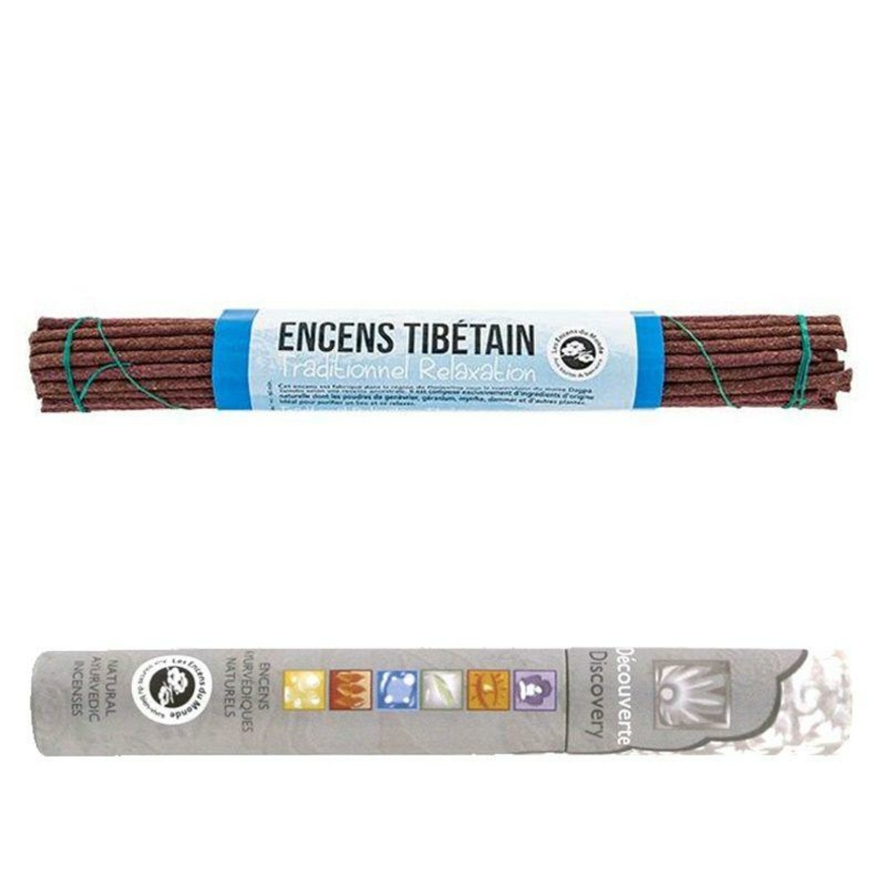 Encens tibétain relaxation 35 bâtonnets + encens ayurvédique 14 bâtonnets