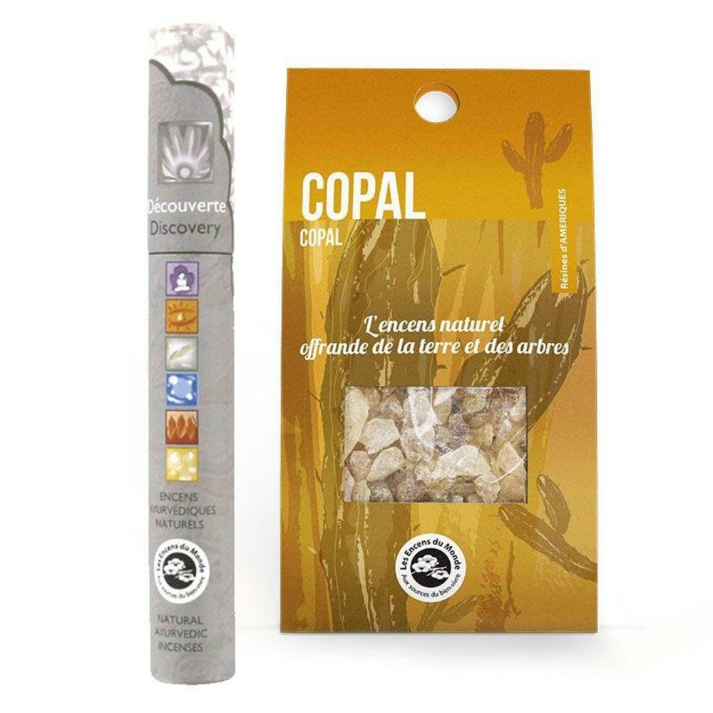 Résine de copal en larmes + 14 bâtonnets d'encens ayurvédique