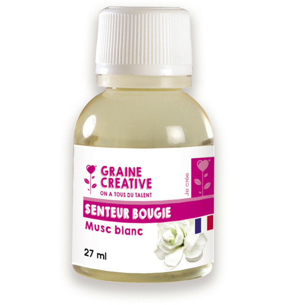 Parfum pour bougie - senteur musc blanc - 27 ml