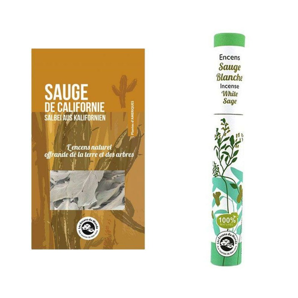 Encens sauge blanche et sauge de californie à brûler