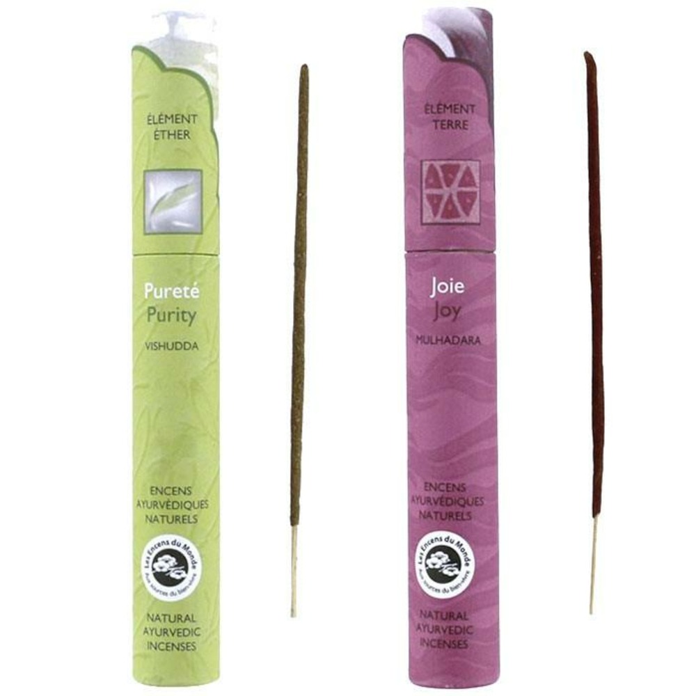 Duo d'encens ayurvédiques - joie & pureté