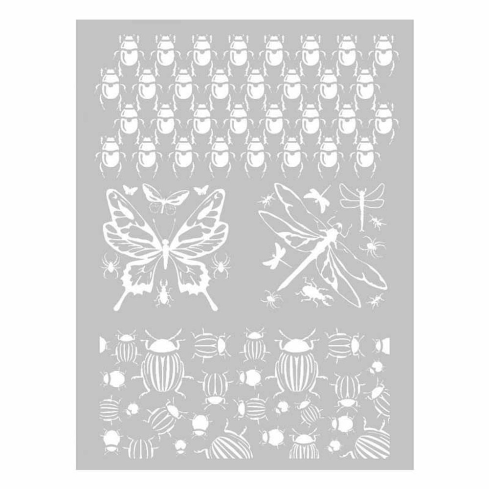 Pochoir pâte polymère insectes 11,4 x 15,3 cm