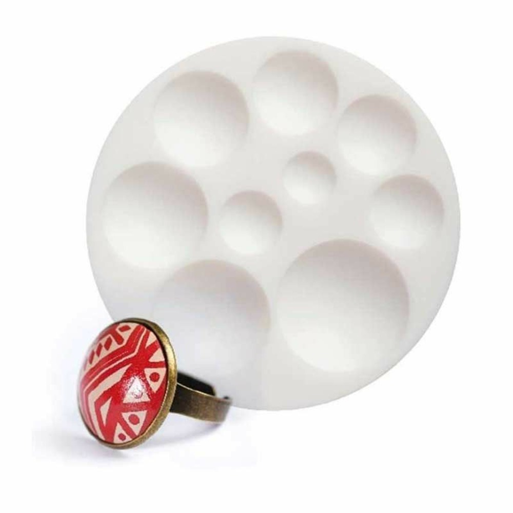 Moule en silicone pour pâte polymère - cabochons ronds