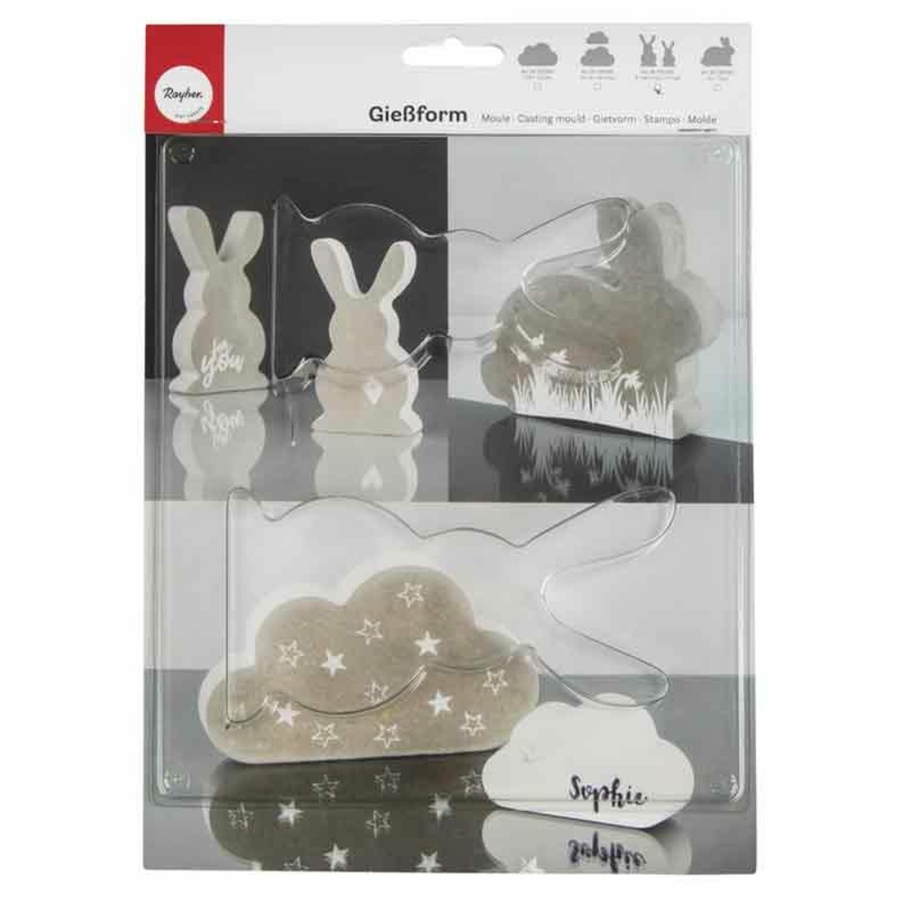 Moule 2 lapins - différentes tailles