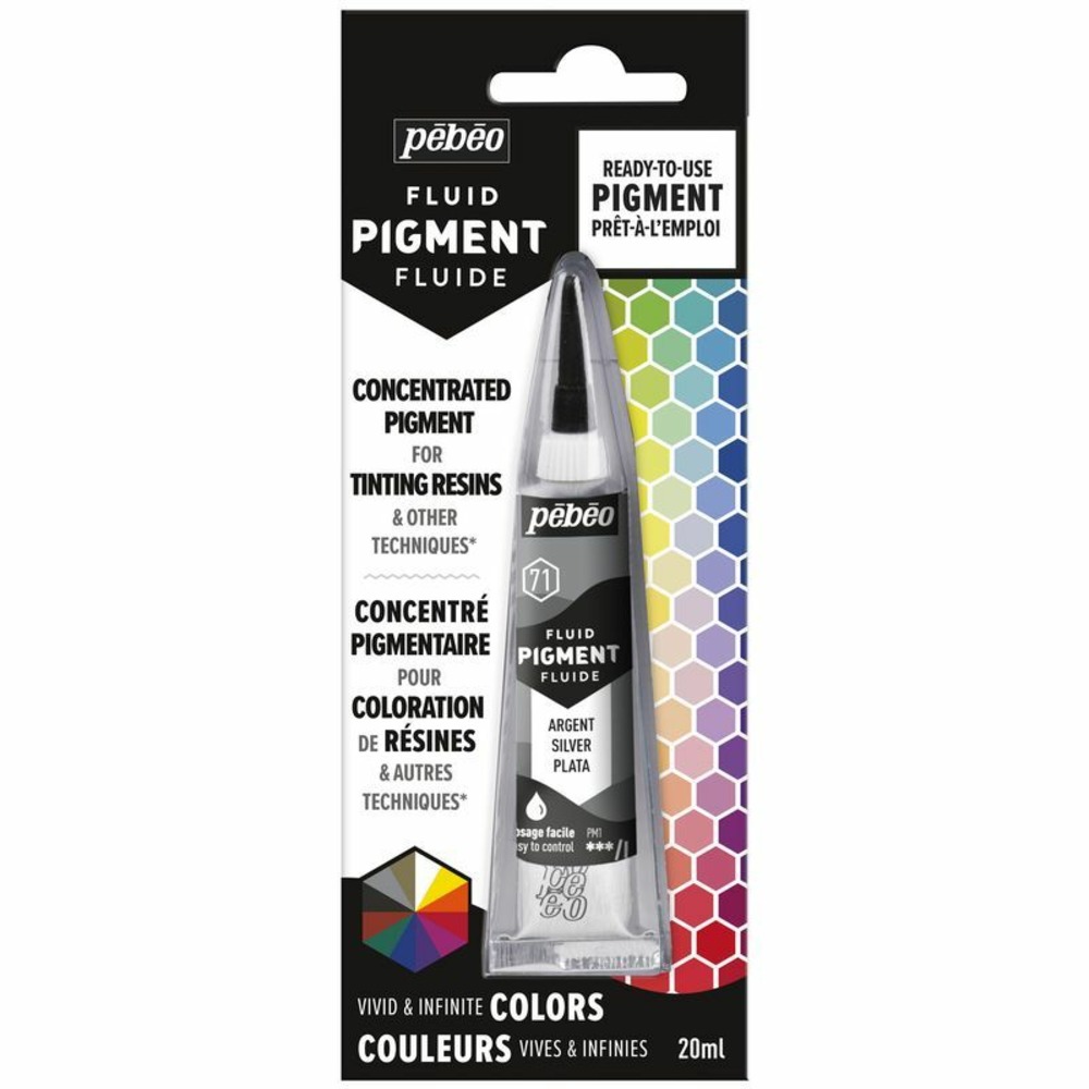 Colorant pigmenté pour résine - argent - 20 ml