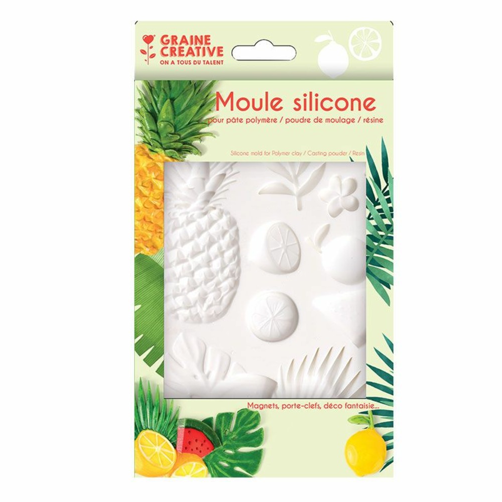 Moule silicone pour pâte polymère - exotique