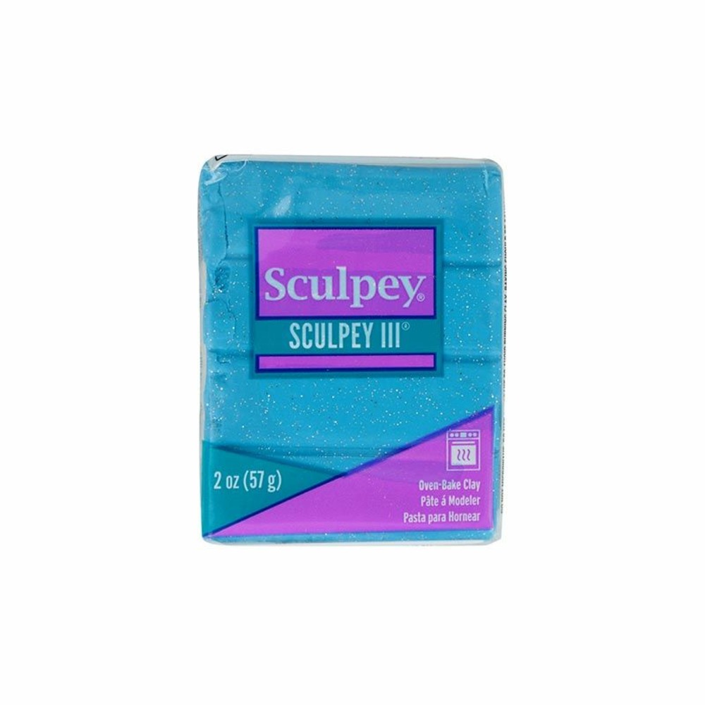 Pâte polymère sculpey 57 g - bleu pailleté