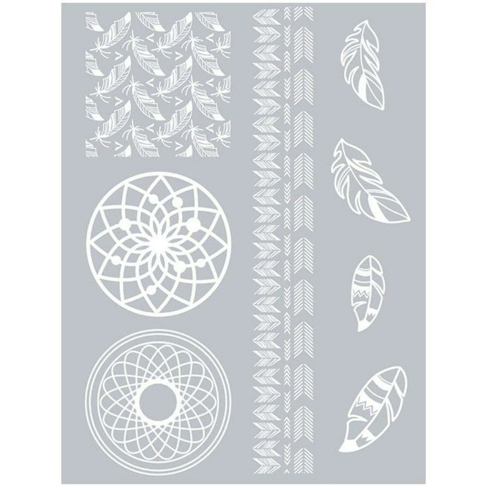 Pochoir pâte polymère attrape-rêves 11,4 x 15,3 cm