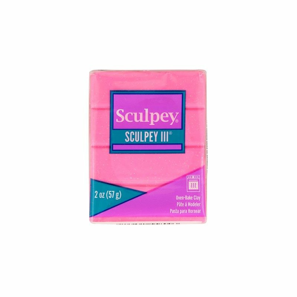 Pâte polymère sculpey 57 g - rose pailleté