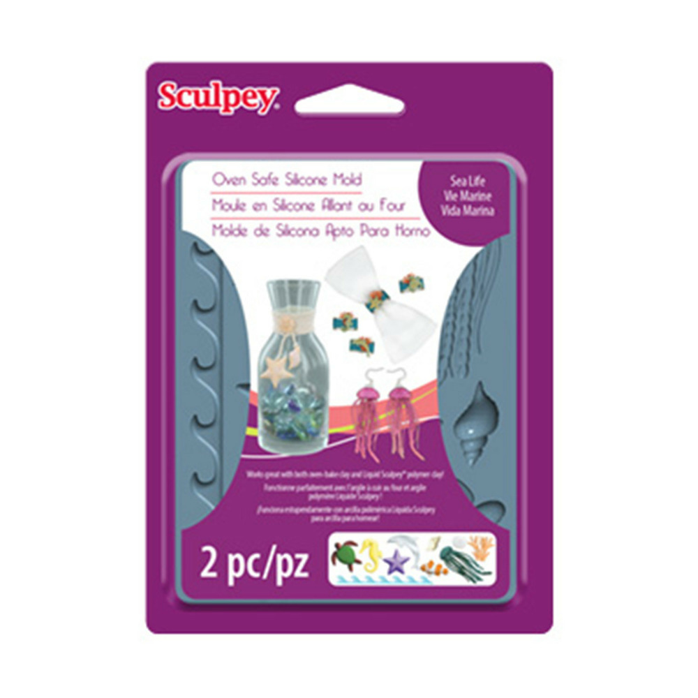 Moule en silicone sculpey - vie marine