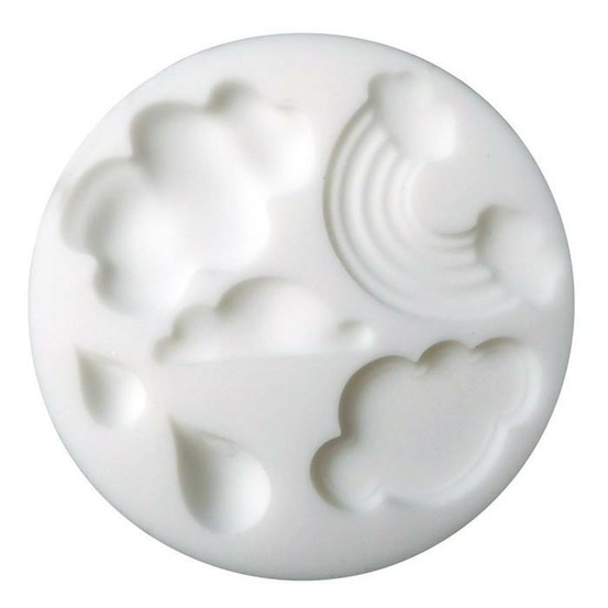 Mini moule en silicone pour pâte polymère - nuages