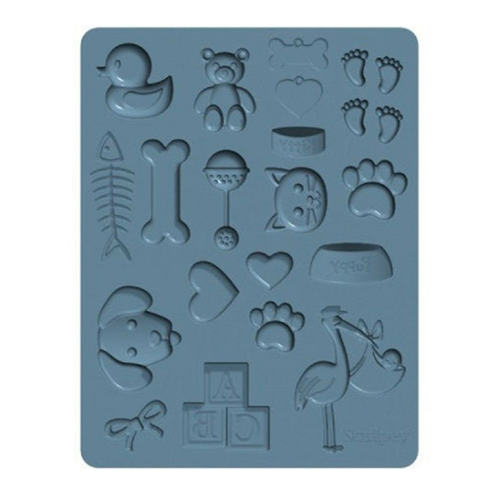 Moule en silicone sculpey - thème enfance