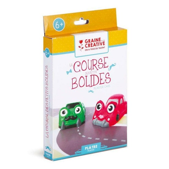 Coffret plâtre à faire soi-même - la course des petits bolides