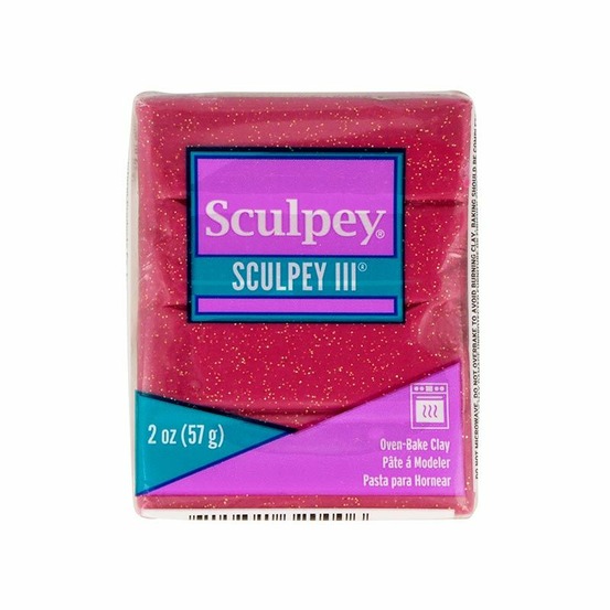 Pâte polymère sculpey 57 g - rouge grenat pailleté