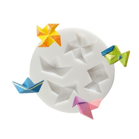 Moule en silicone mini origami pour pâte polymère