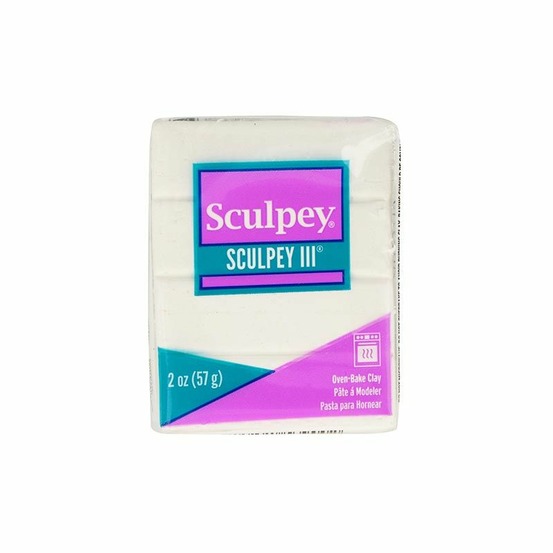 Pâte polymère sculpey 57 g - blanc pailleté
