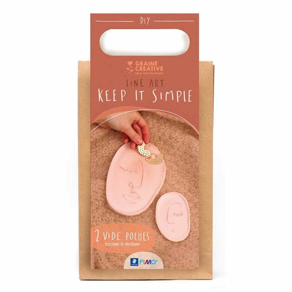 Coffret pâte polymère - vide-poches style line art