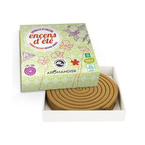 100 spirales d'encens naturel anti-moustiques 7h