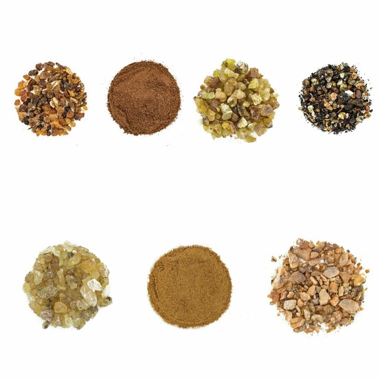 Coffret de 7 résines d'encens du monde à brûler