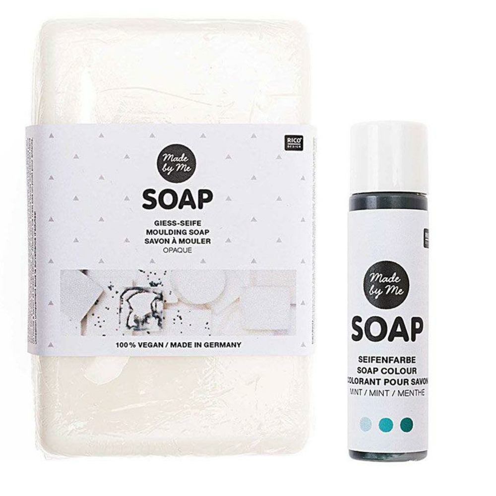 Savon à mouler opaque vegan 250 g + colorant bleu menthe