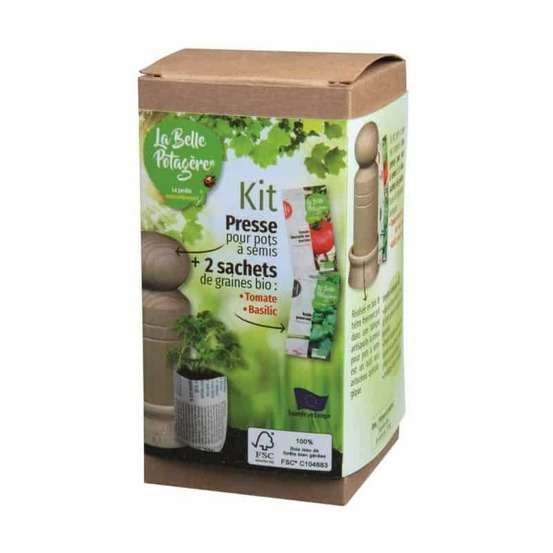 Kit presse pour pots à semis - fsc - tomate et basilic