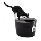 Bac à litière fermé, pelle incluse, couvercle à trous, pour chat - cat litter box jump-in - punt-530, noir