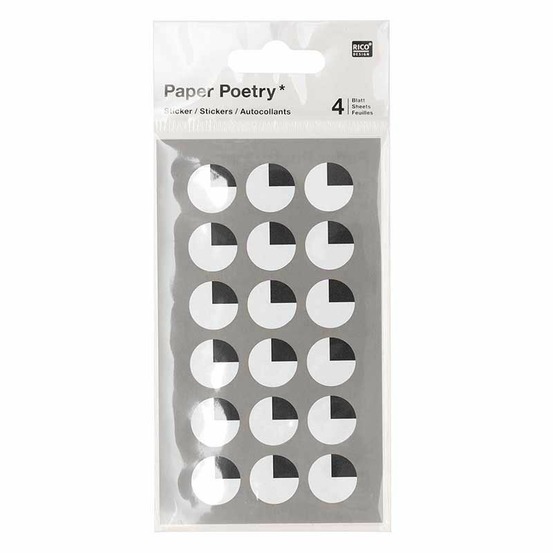 72 autocollants yeux ronds regard côté - 1,5 cm