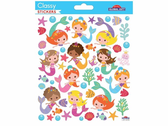 Autocollants - minis sirènes - dorures