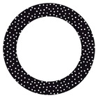 12 stickers cercle ø 6,3 cm - noir à pois blancs