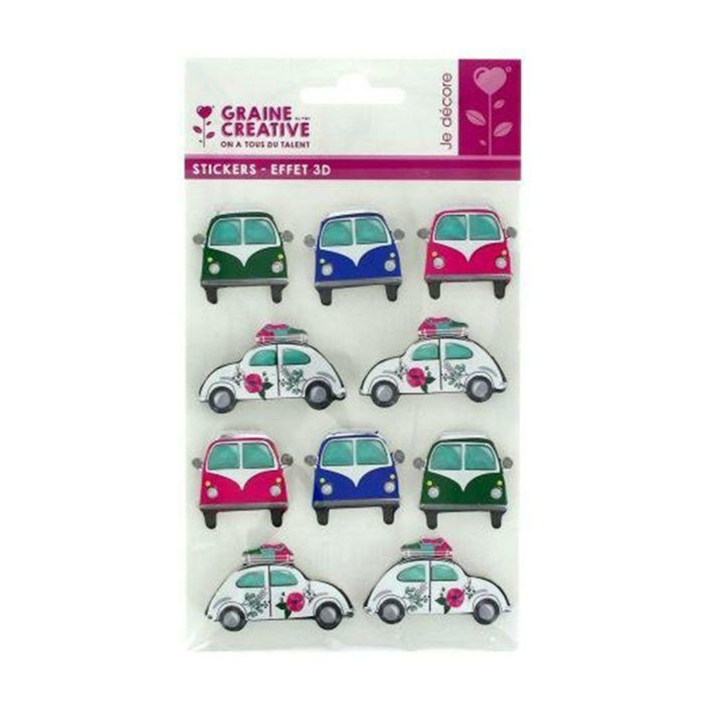 10 stickers voiture de vacances effet 3d