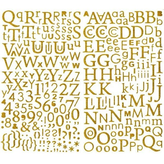 Alphabet autocollant paillettes doré