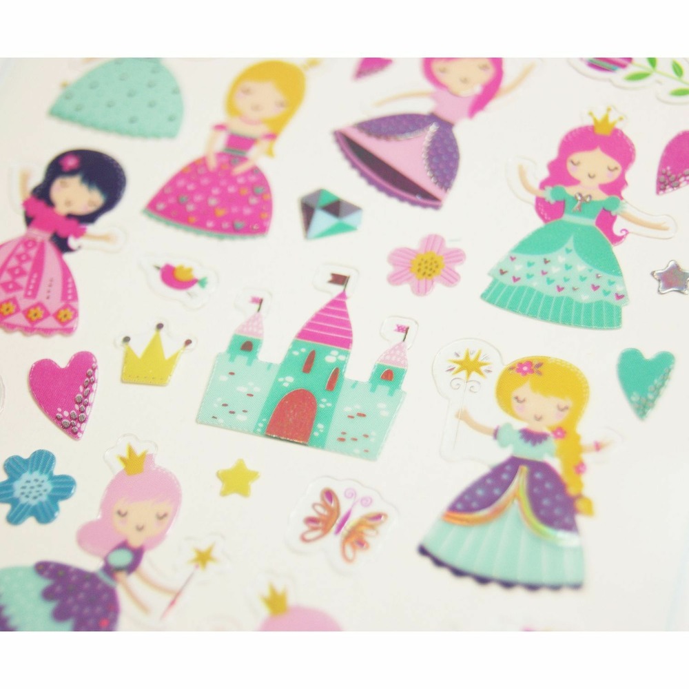 Autocollants - mini princesses - dorures - 1,8 cm