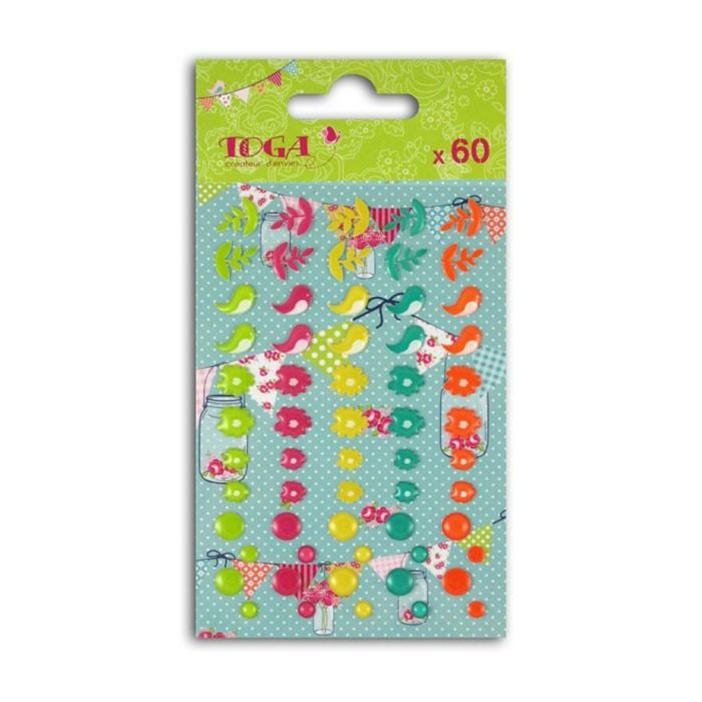 60 embellissements epoxy - dimanche à la campagne