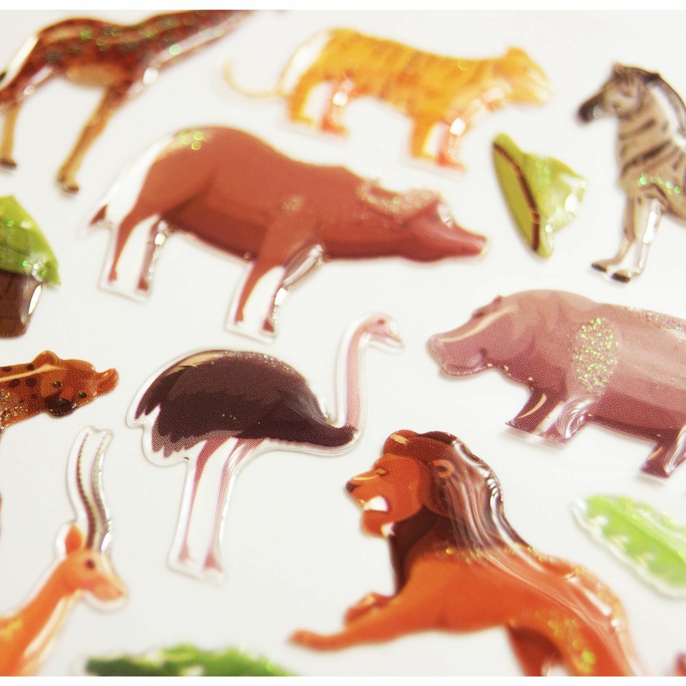 Autocollants - safari, animaux de la savane - époxy