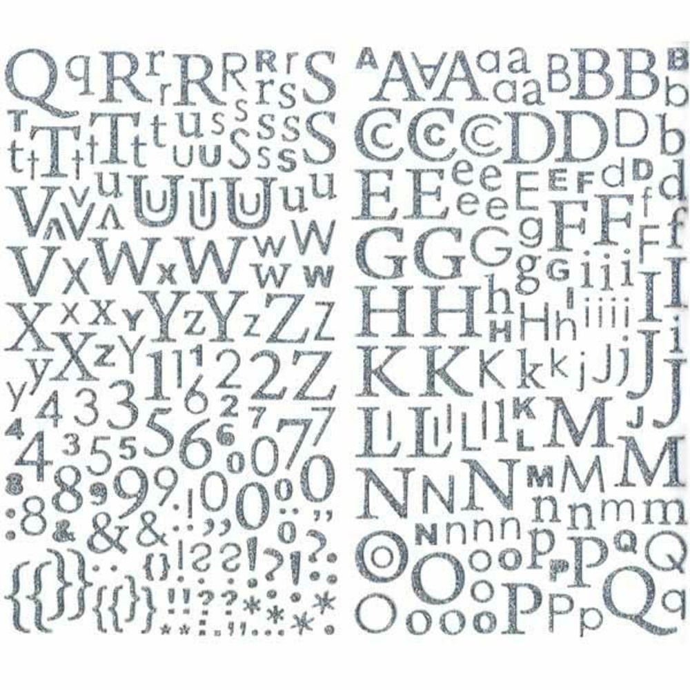 Alphabet autocollant paillettes argenté