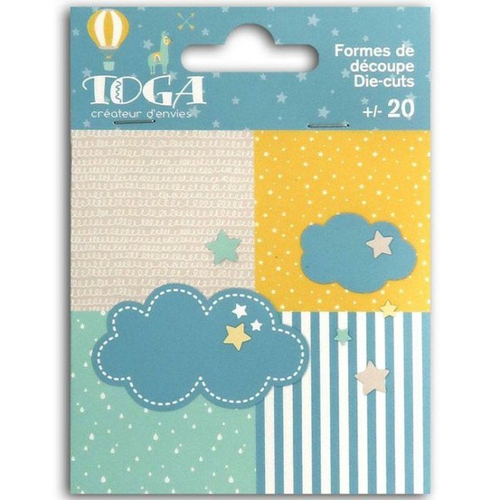 20 formes découpées nuages et étoiles