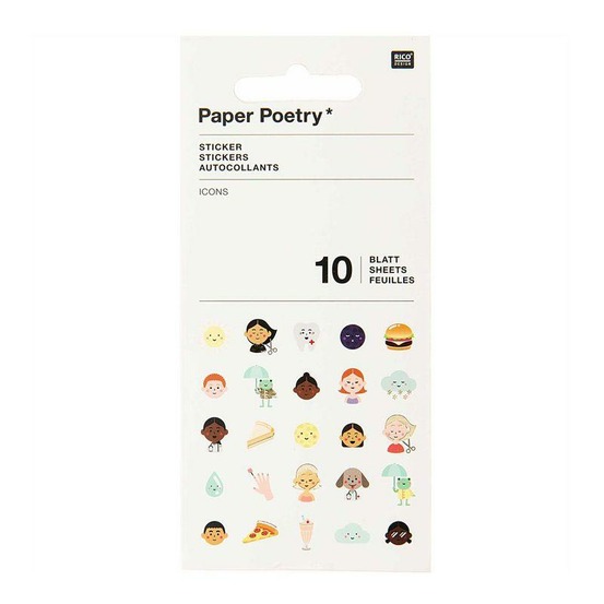 10 feuilles d'autocollants icones