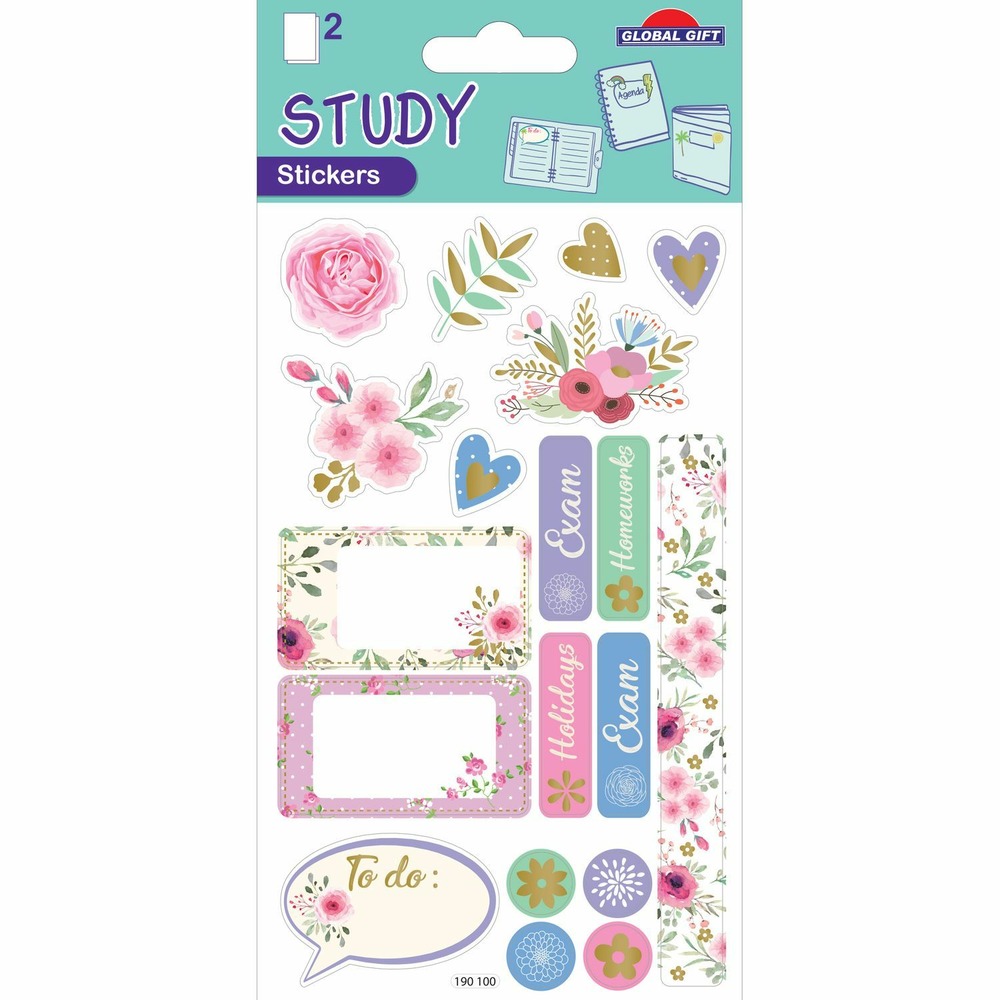 20 stickers et étiquettes - bullet journal et agenda - romantique - dorures